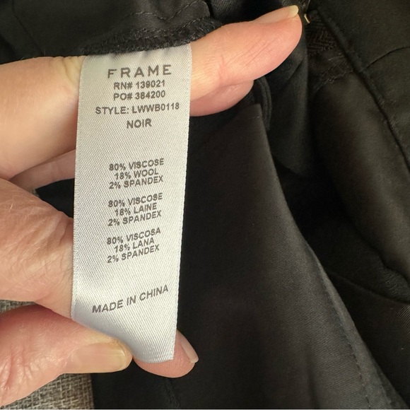 FRAME Crop Stretch Satin Flare Trouser Pants - Picture 7 of 7